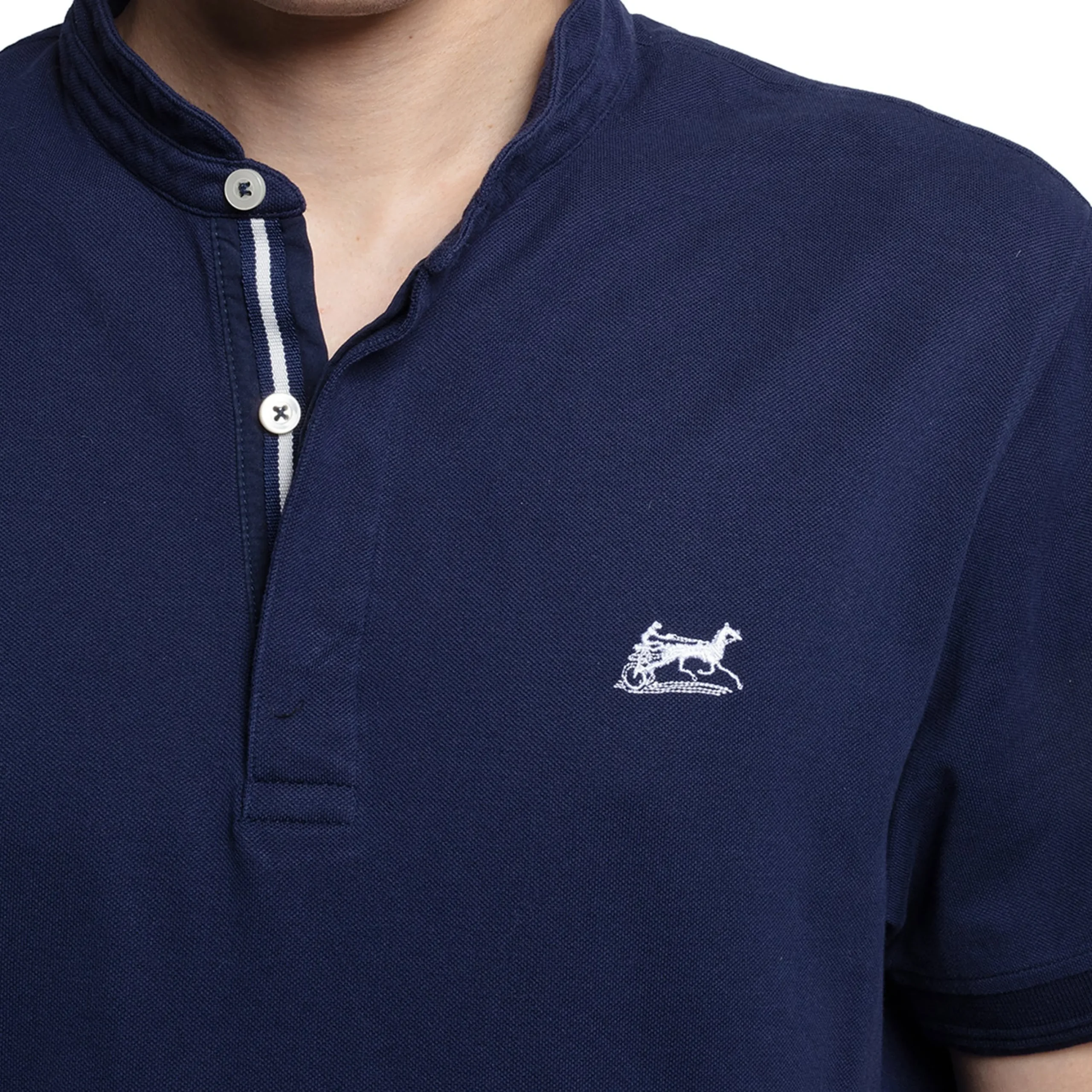 Polo col Mao 100 % coton bleu*LodinG Best
