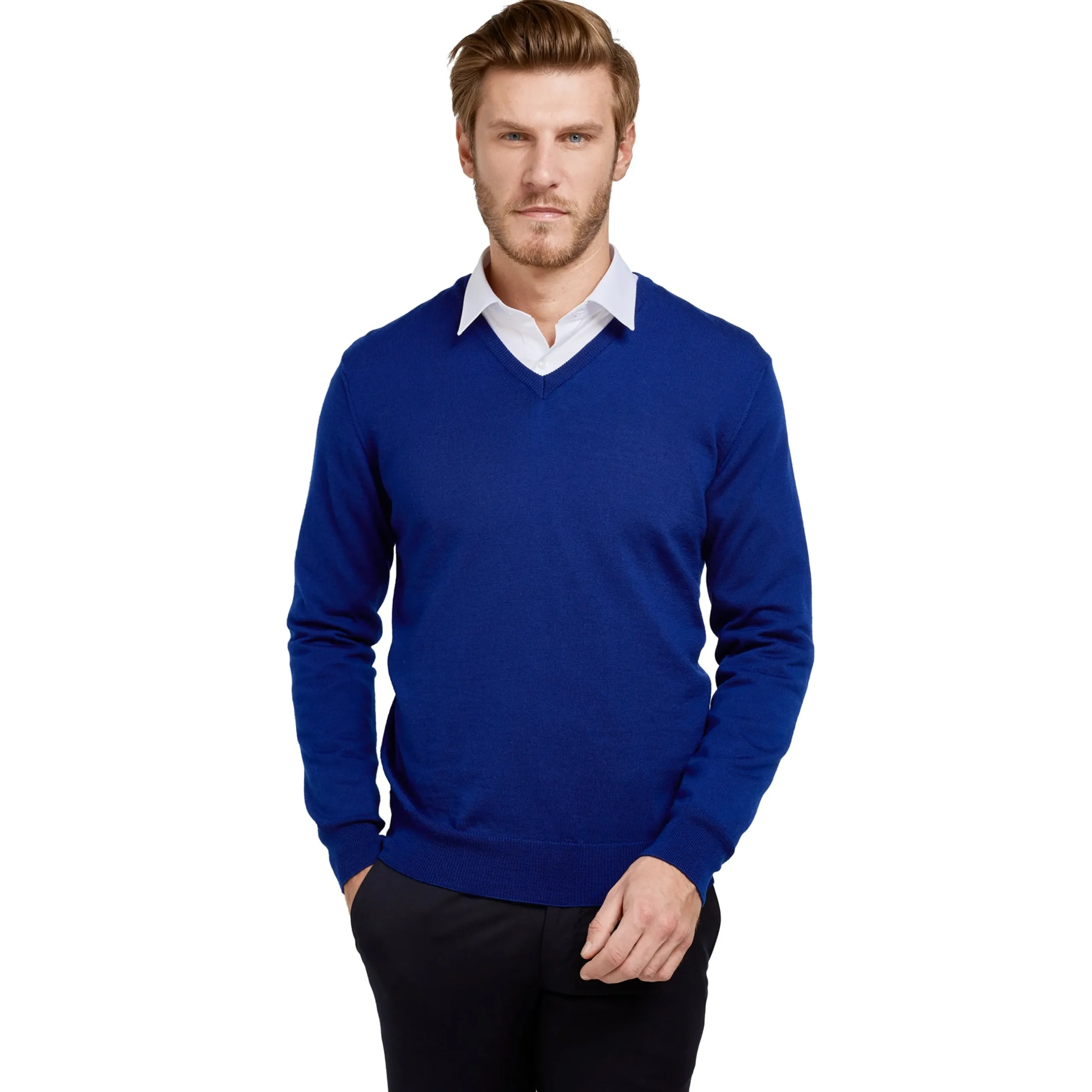 Pull col v 100% pure laine Mérinos*LodinG Cheap