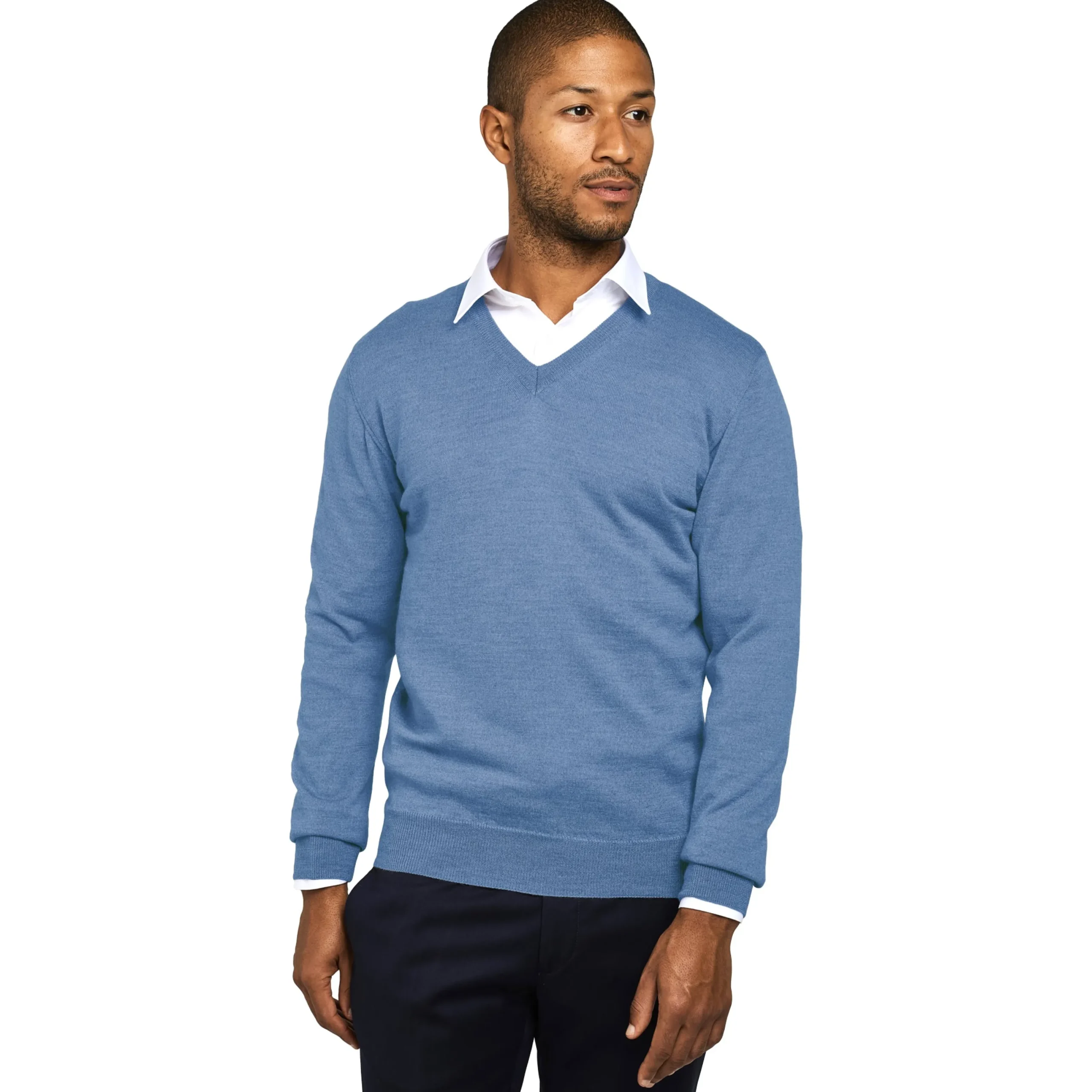 Pull col v 100% pure laine Mérinos*LodinG Fashion